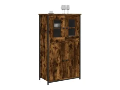 Aparador alto roble ahumado 62x32x106,5 cm madera de ingeniería