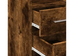 Aparador alto roble ahumado 30x42,5x185 cm madera de ingeniería