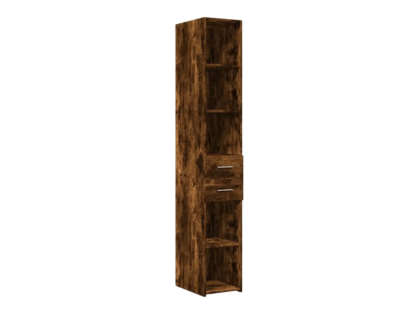 Aparador alto roble ahumado 30x42,5x185 cm madera de ingeniería