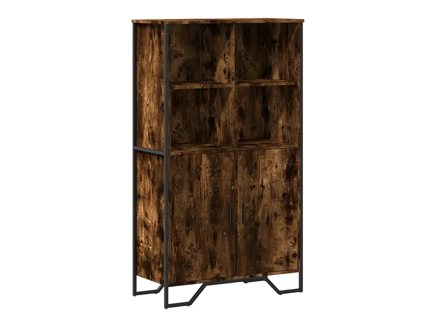 Aparador alto roble ahumado 79,5x35,5x137,5 cm madera de ingeniería