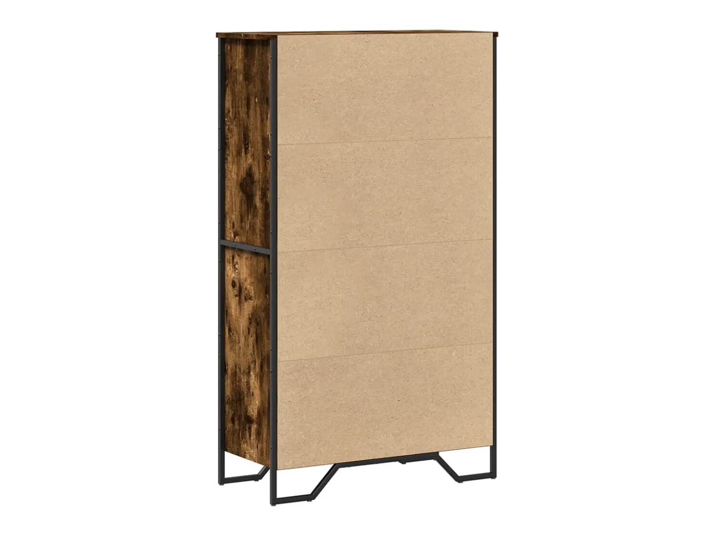 Aparador alto roble ahumado 79,5x35,5x137,5 cm madera de ingeniería