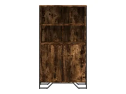Aparador alto roble ahumado 79,5x35,5x137,5 cm madera de ingeniería