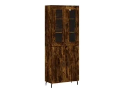 Aparador alto Roble ahumado 69,5x34x180 cm Madera de ingeniería