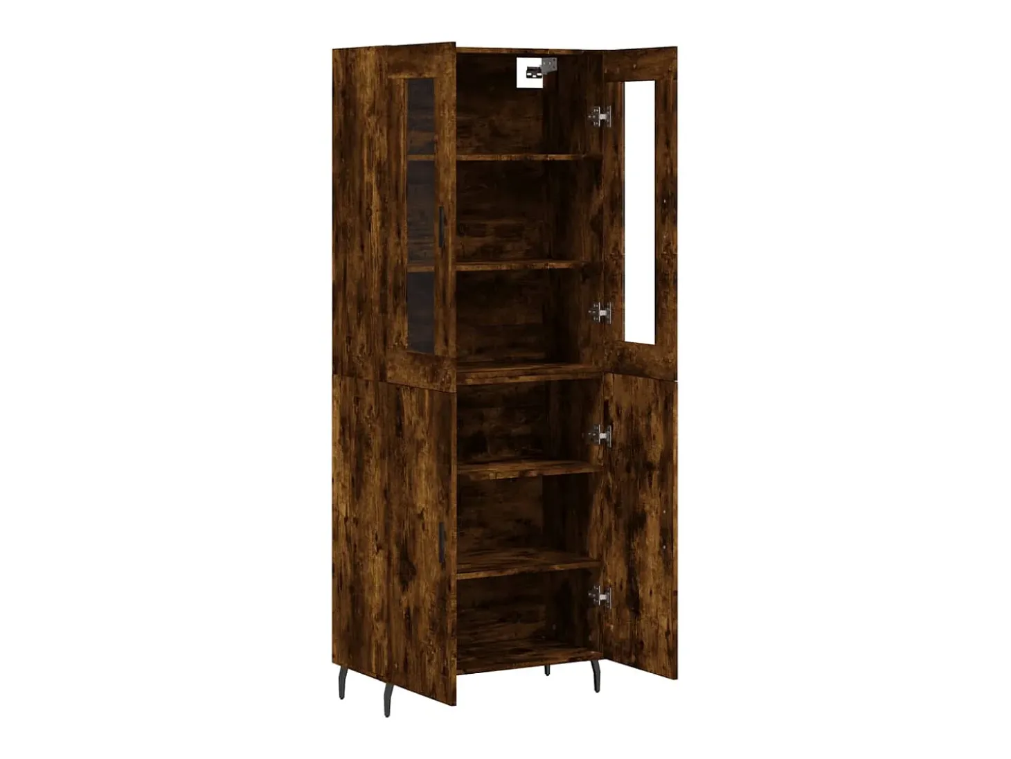 Aparador alto Roble ahumado 69,5x34x180 cm Madera de ingeniería