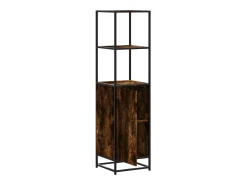 Aparador alto roble ahumado 35,5x35x139 cm madera contrachapada metal