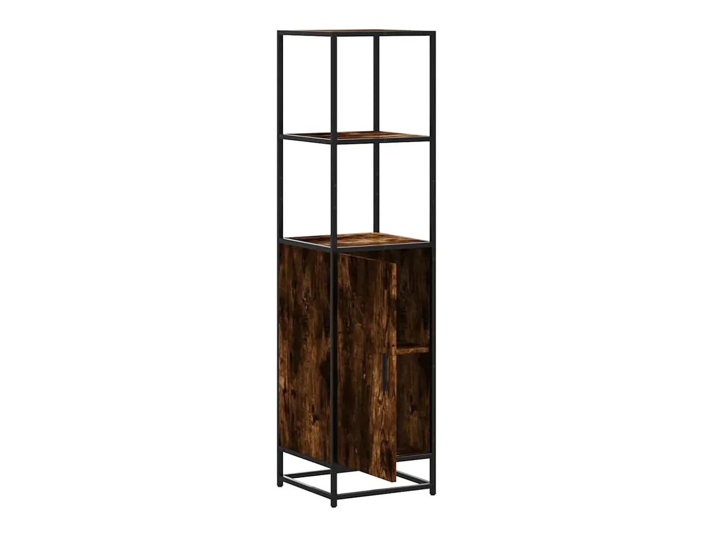 Aparador alto roble ahumado 35,5x35x139 cm madera contrachapada metal