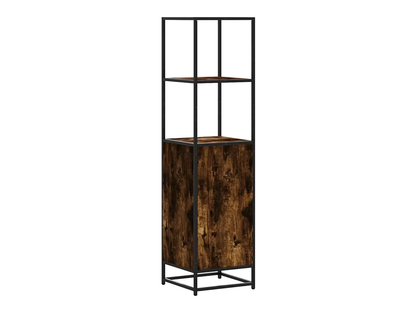 Aparador alto roble ahumado 35,5x35x139 cm madera contrachapada metal