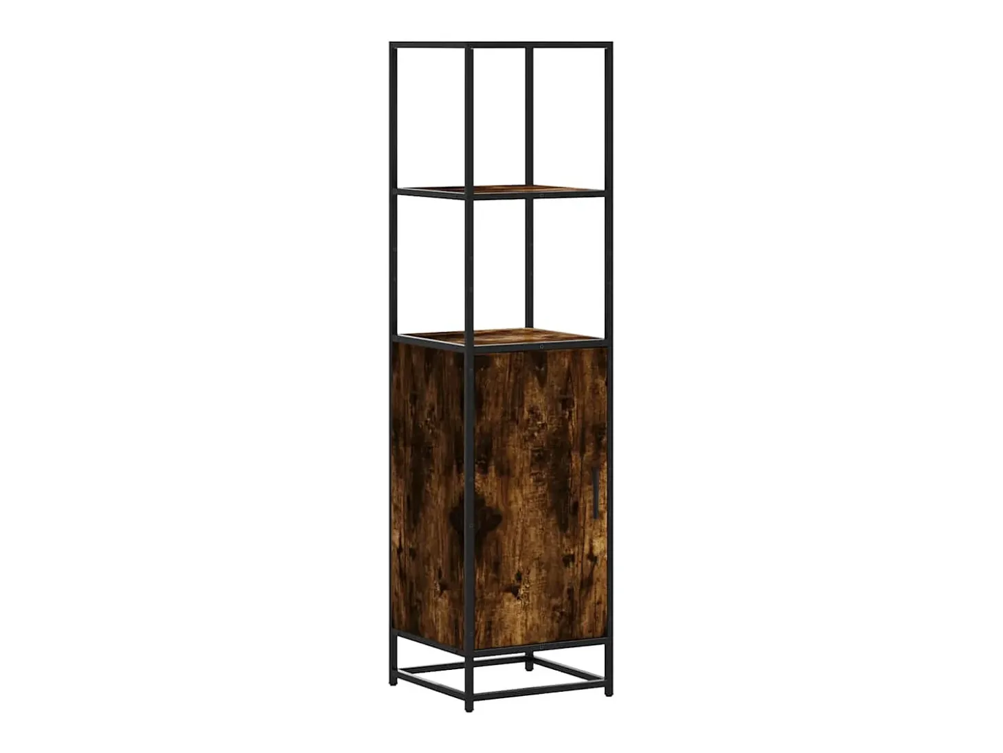 Aparador alto roble ahumado 35,5x35x139 cm madera contrachapada metal