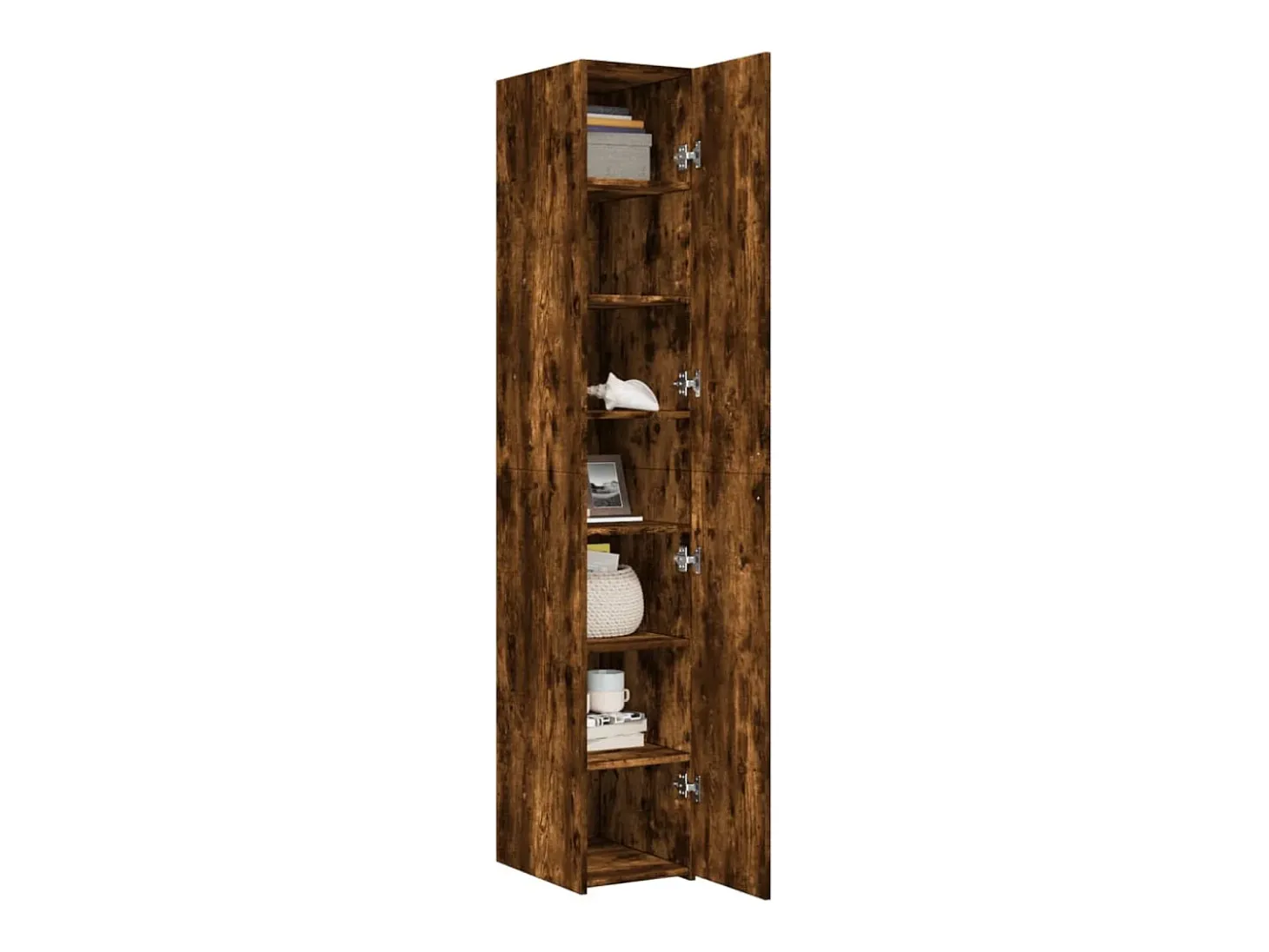 Aparador alto roble ahumado 30x42,5x185 cm madera de ingeniería