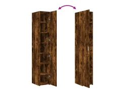 Aparador alto roble ahumado 30x42,5x185 cm madera de ingeniería
