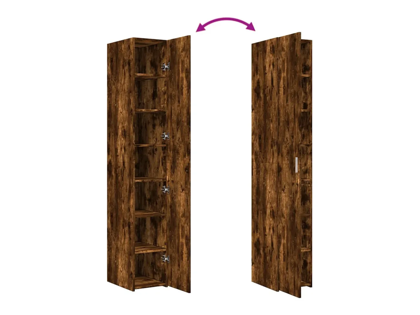Aparador alto roble ahumado 30x42,5x185 cm madera de ingeniería