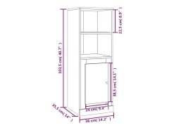 Aparador alto roble ahumado 36x35,5x103,5 cm madera de ingeniería