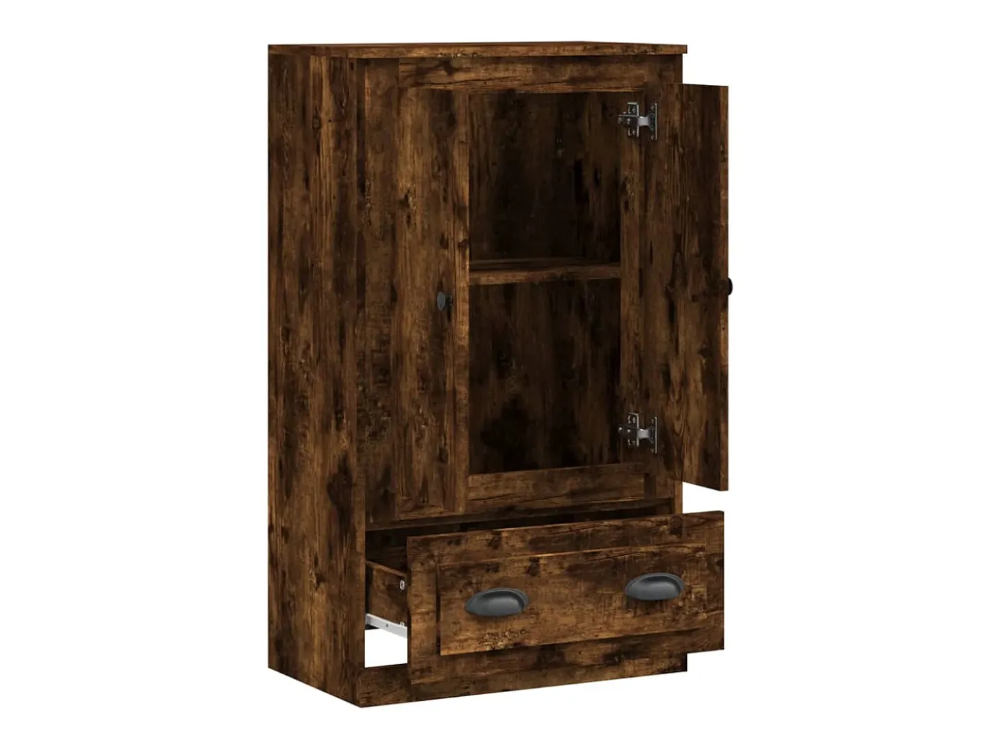 Aparador alto roble ahumado 60x35,5x103,5 cm madera de ingeniería