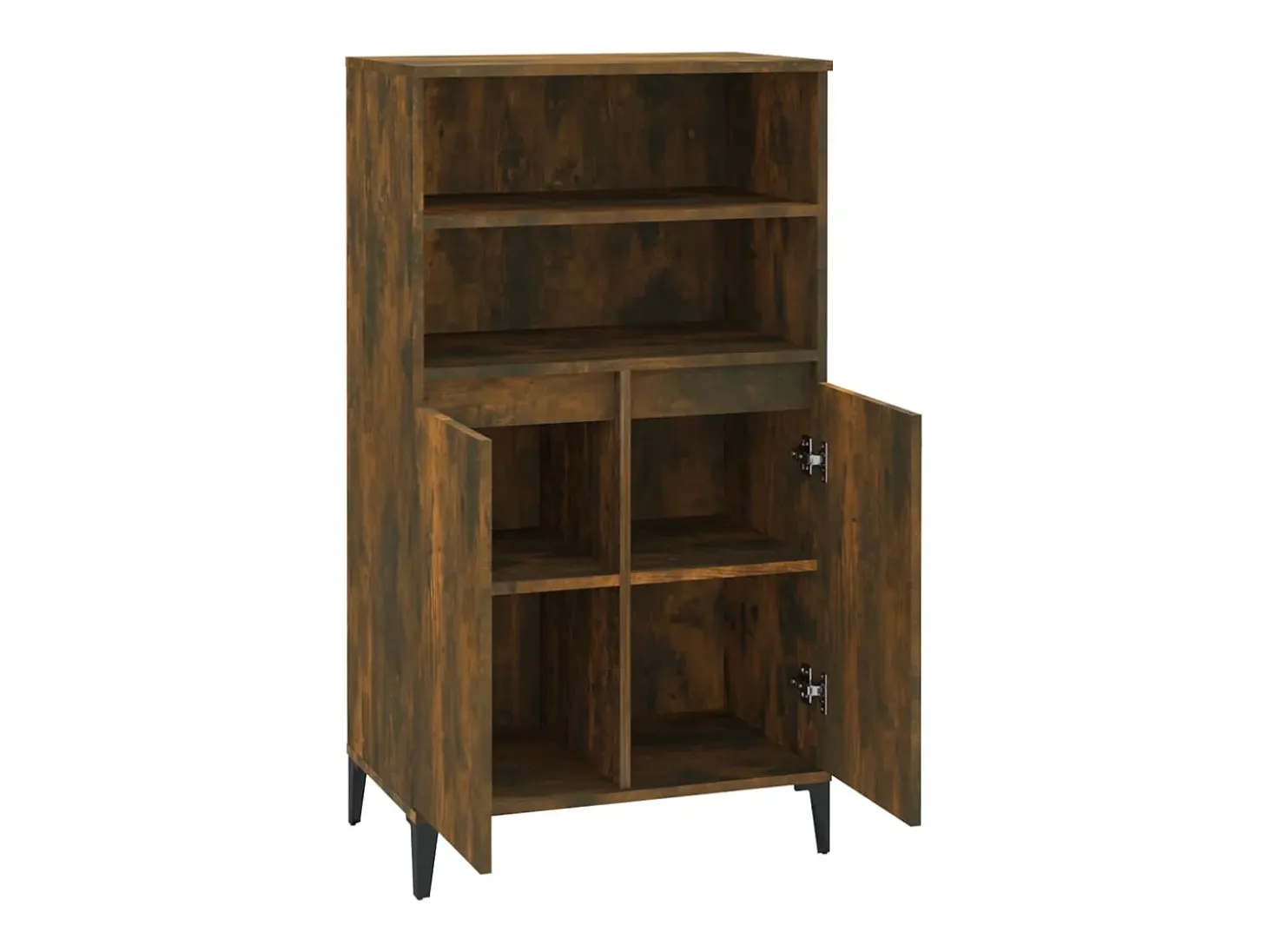Aparador alto Roble ahumado 60x36x110 cm Madera de ingeniería