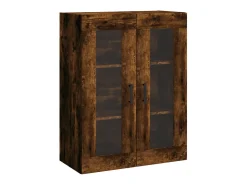 Aparador alto Roble ahumado 69,5x34x180 cm Madera de ingeniería