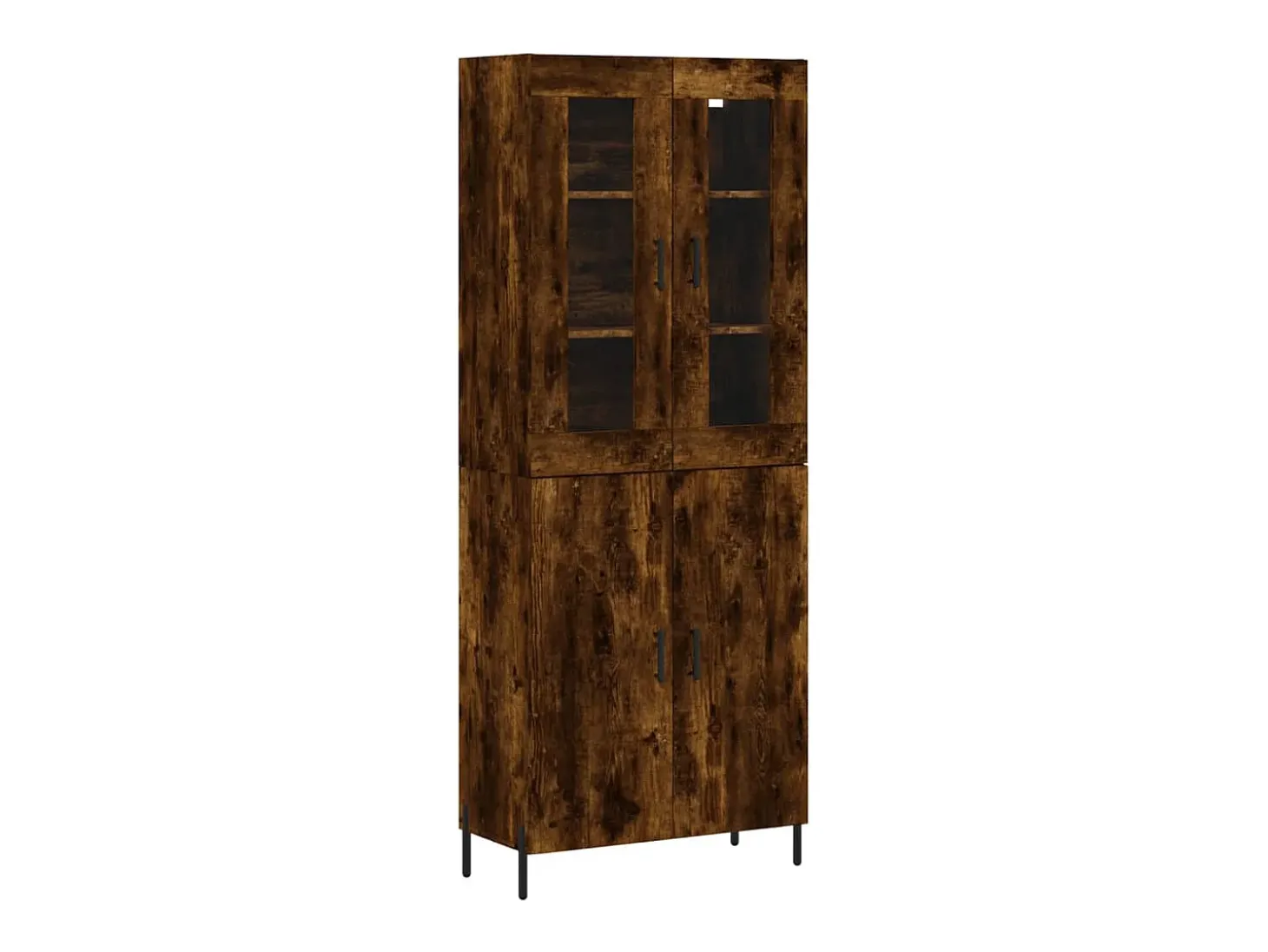Aparador alto Roble ahumado 69,5x34x180 cm Madera de ingeniería