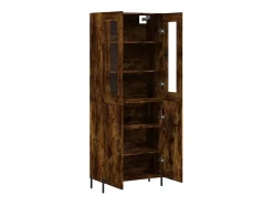Aparador alto Roble ahumado 69,5x34x180 cm Madera de ingeniería