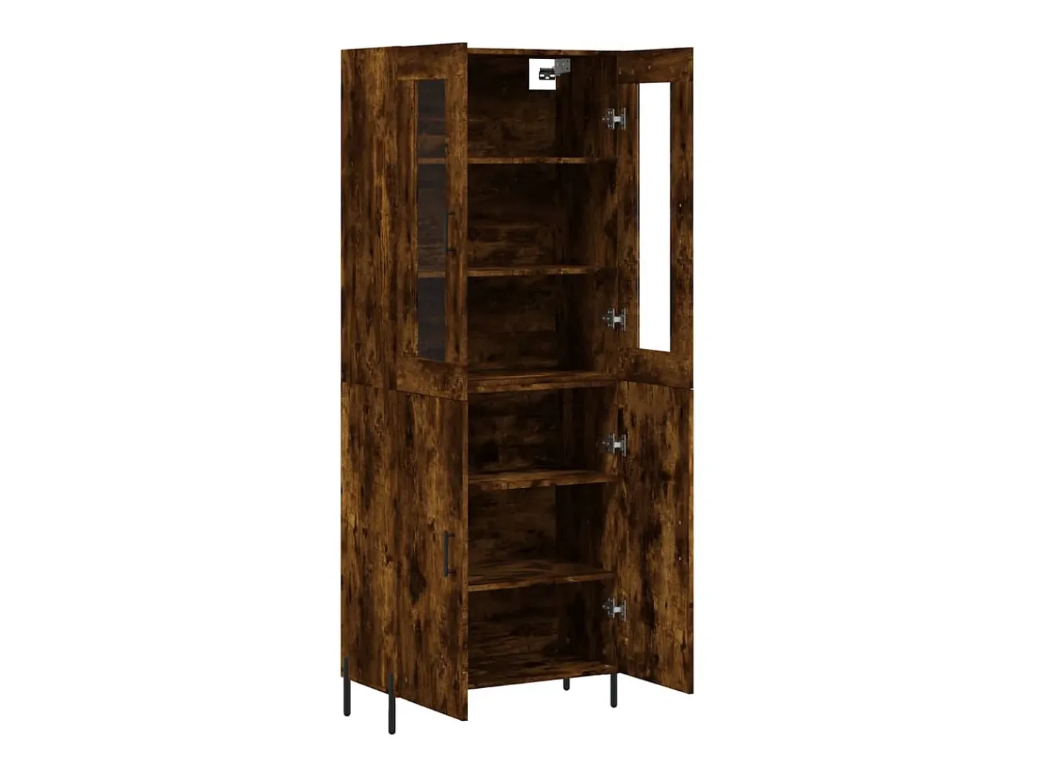 Aparador alto Roble ahumado 69,5x34x180 cm Madera de ingeniería
