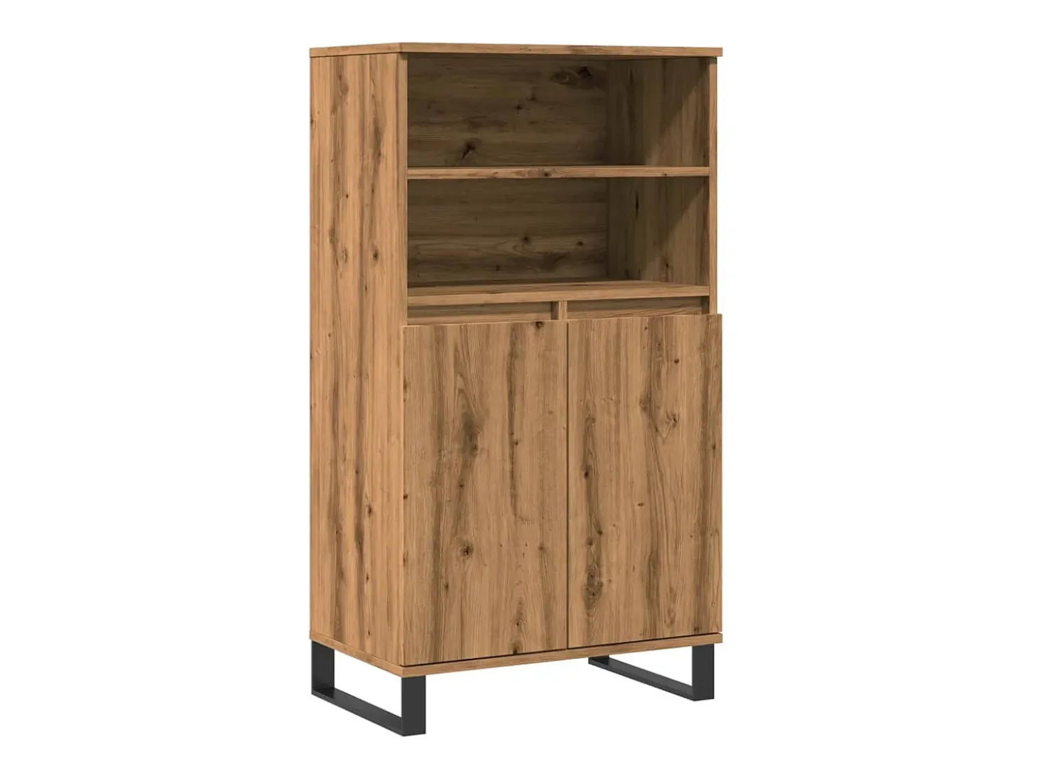 Aparador alto roble craft 60x36x110 cm madera de ingeniería
