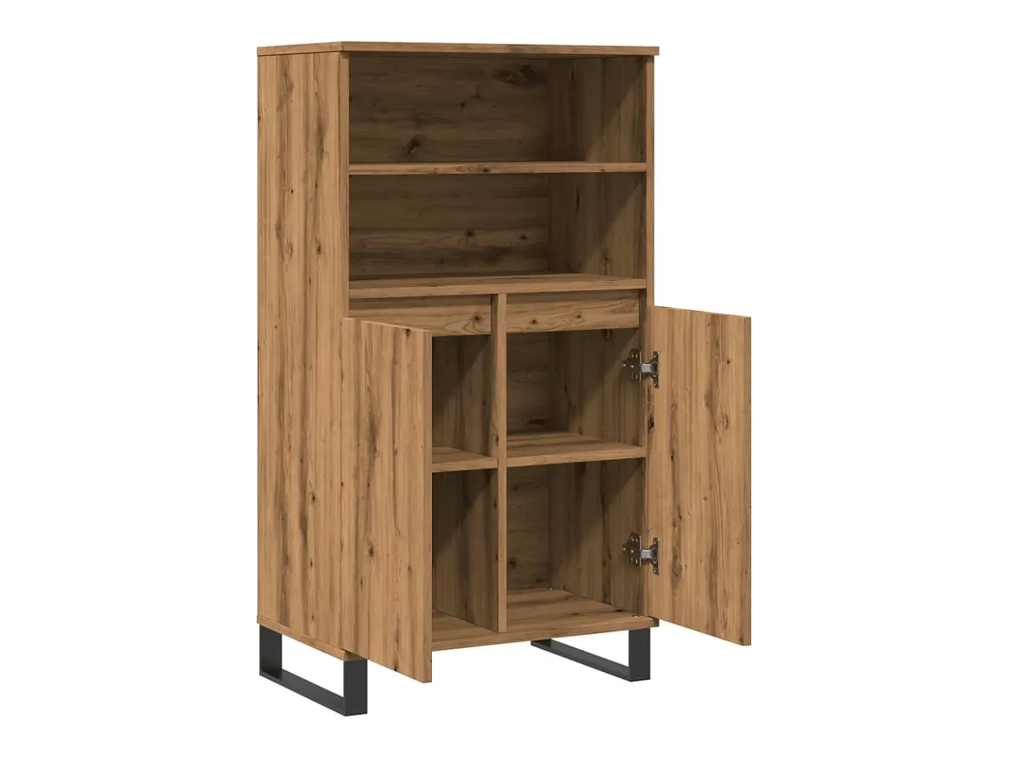 Aparador alto roble craft 60x36x110 cm madera de ingeniería