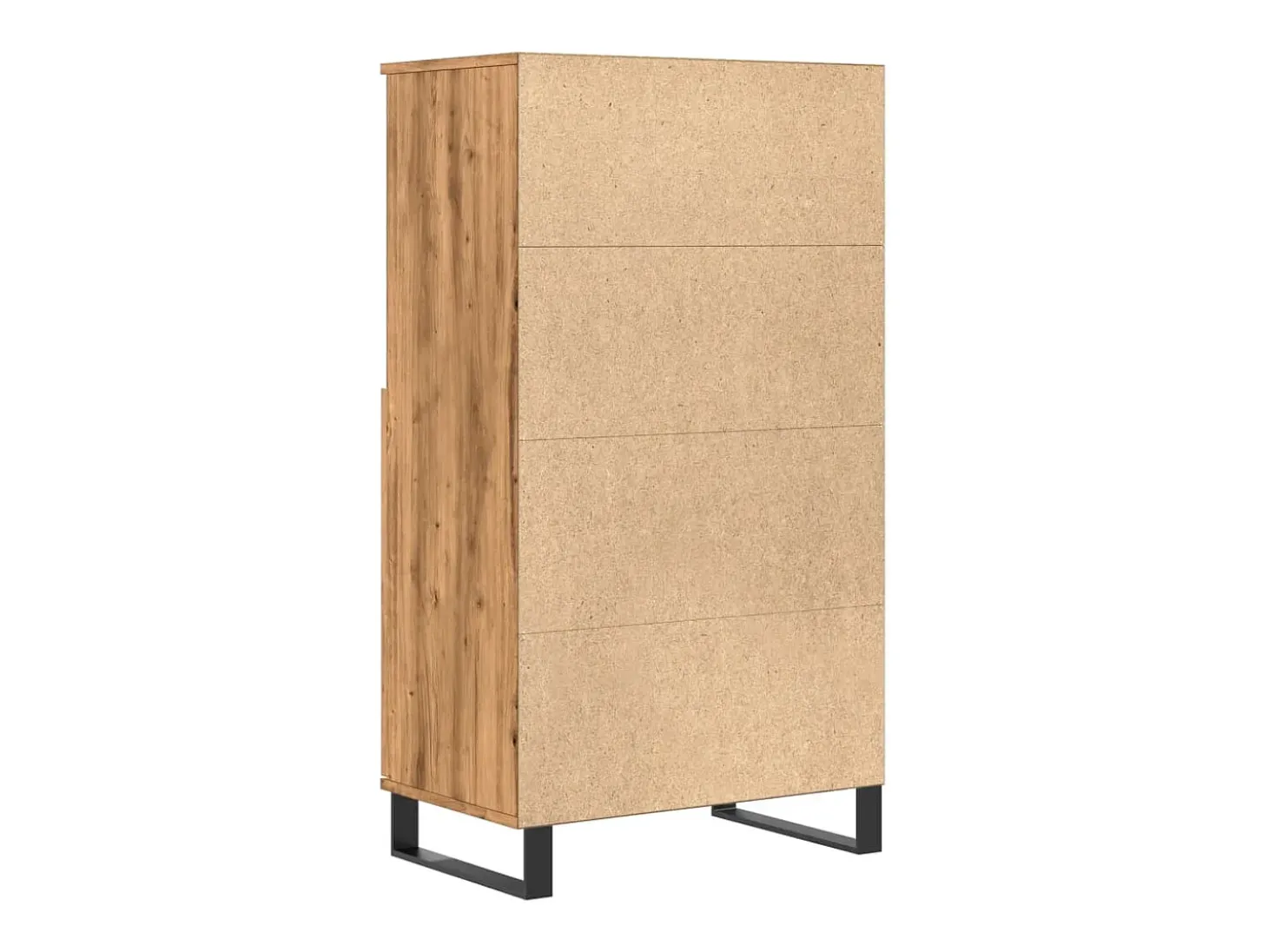 Aparador alto roble craft 60x36x110 cm madera de ingeniería