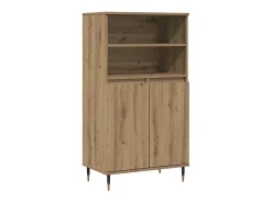 Aparador alto roble craft 60x36x110 cm madera de ingeniería
