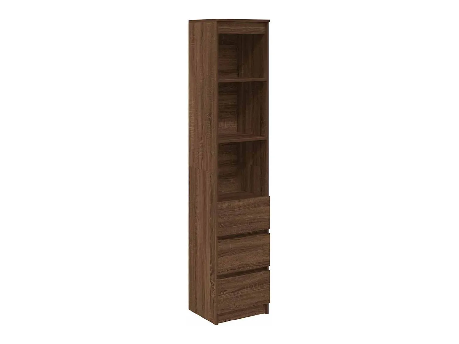 Aparador alto roble marrón 37,5x35x180 cm madera de ingeniería