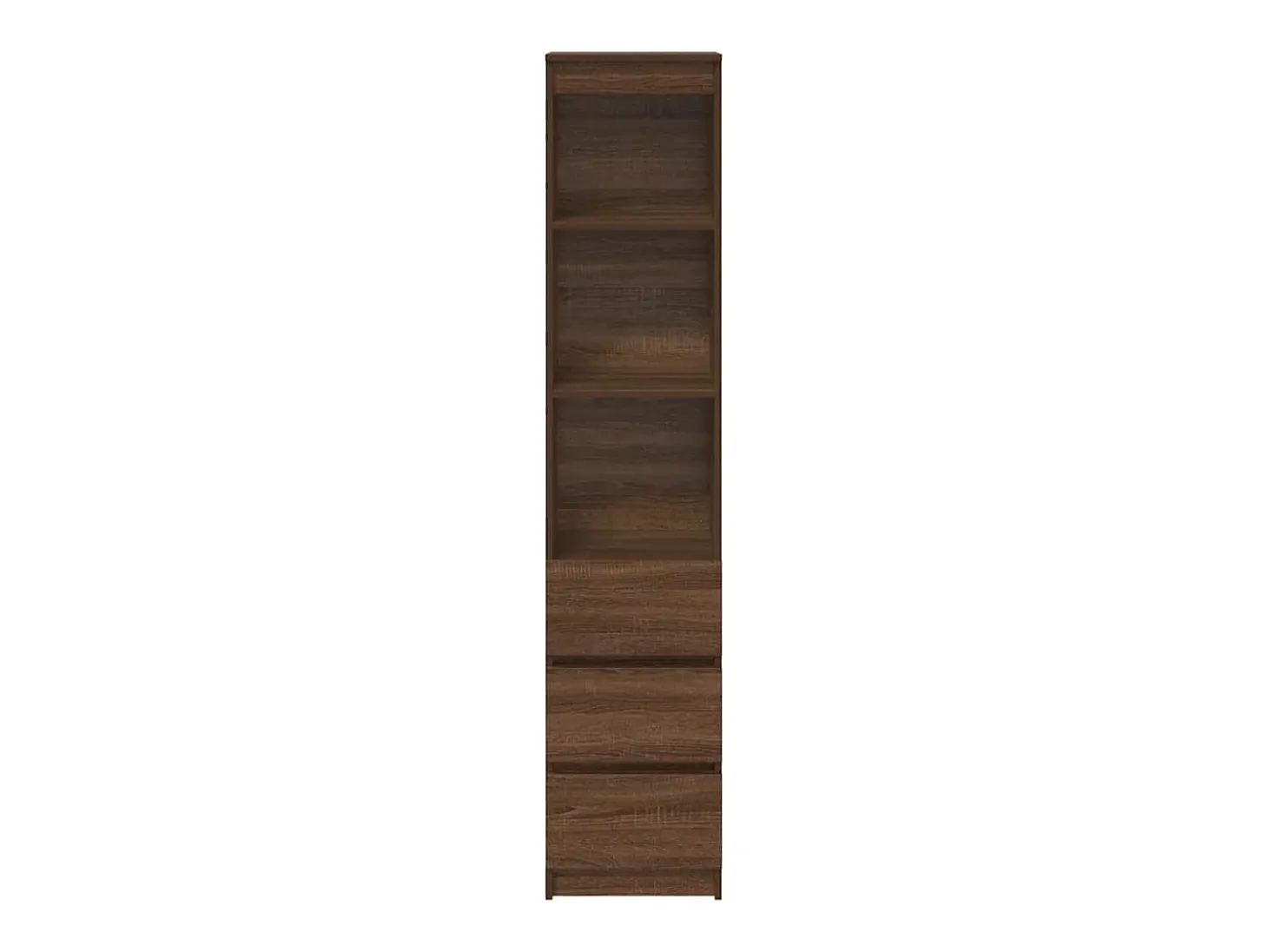 Aparador alto roble marrón 37,5x35x180 cm madera de ingeniería