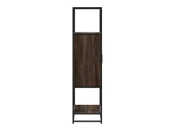 Aparador alto roble marrón 68x35x139 cm madera contrachapada metal
