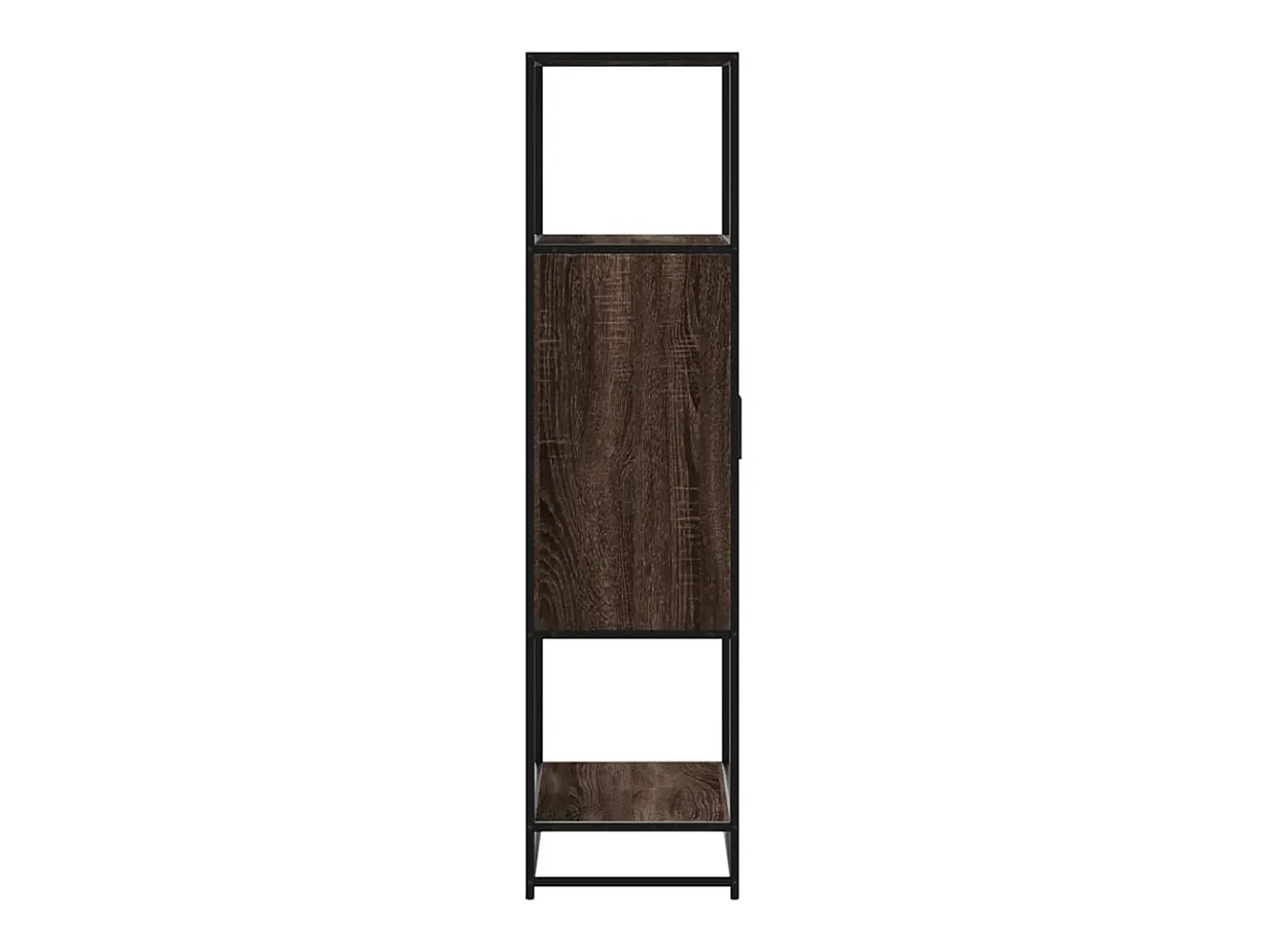 Aparador alto roble marrón 68x35x139 cm madera contrachapada metal
