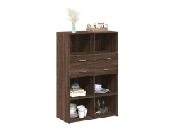 Aparador alto roble marrón 80x42,5x124 cm madera de ingeniería