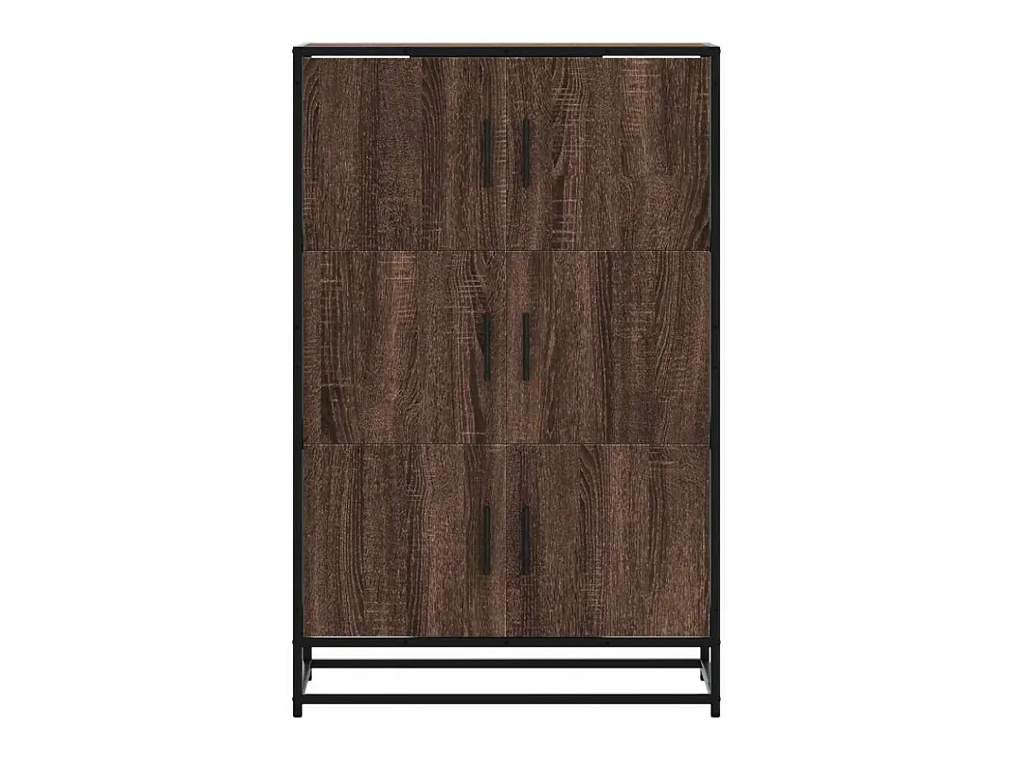 Aparador alto roble marrón 68x35x106,5 cm madera contrachapada metal