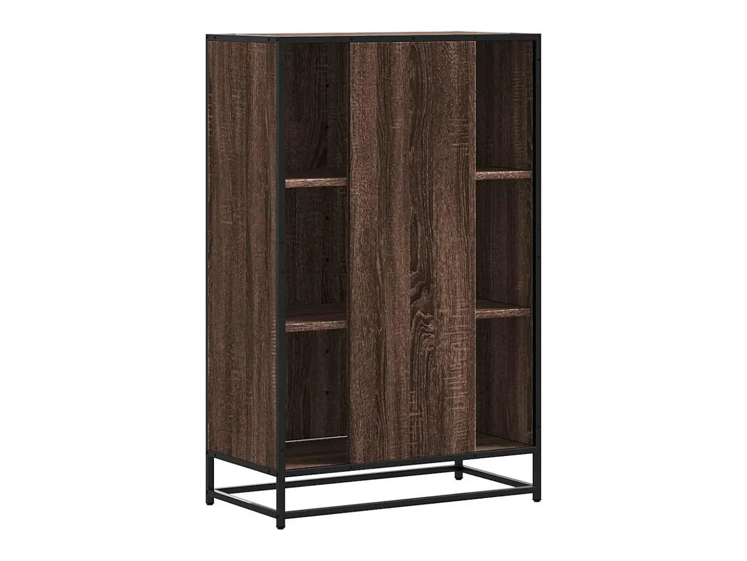 Aparador alto roble marrón 68x35x106,5 cm madera contrachapada metal