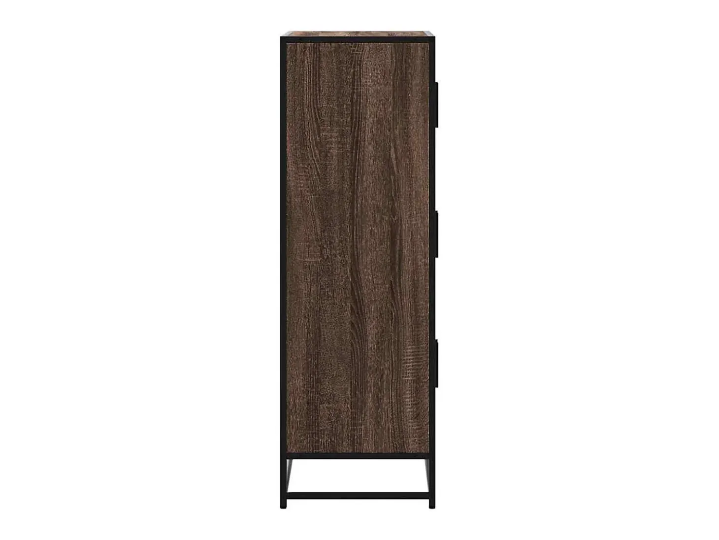 Aparador alto roble marrón 68x35x106,5 cm madera contrachapada metal
