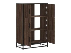 Aparador alto roble marrón 68x35x106,5 cm madera contrachapada metal