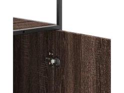 Aparador alto roble marrón 35,5x35x139 cm madera contrachapada metal