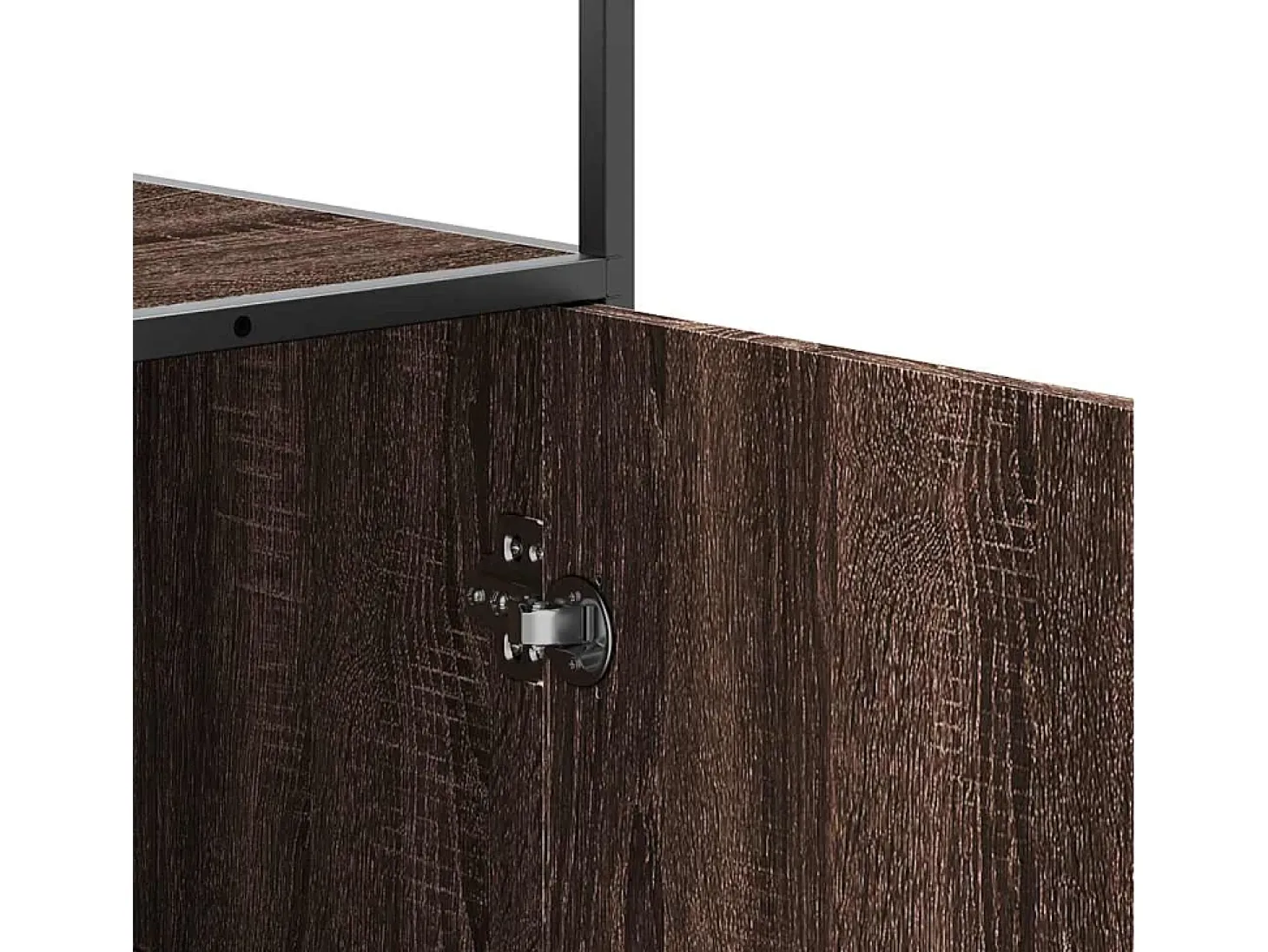 Aparador alto roble marrón 35,5x35x139 cm madera contrachapada metal