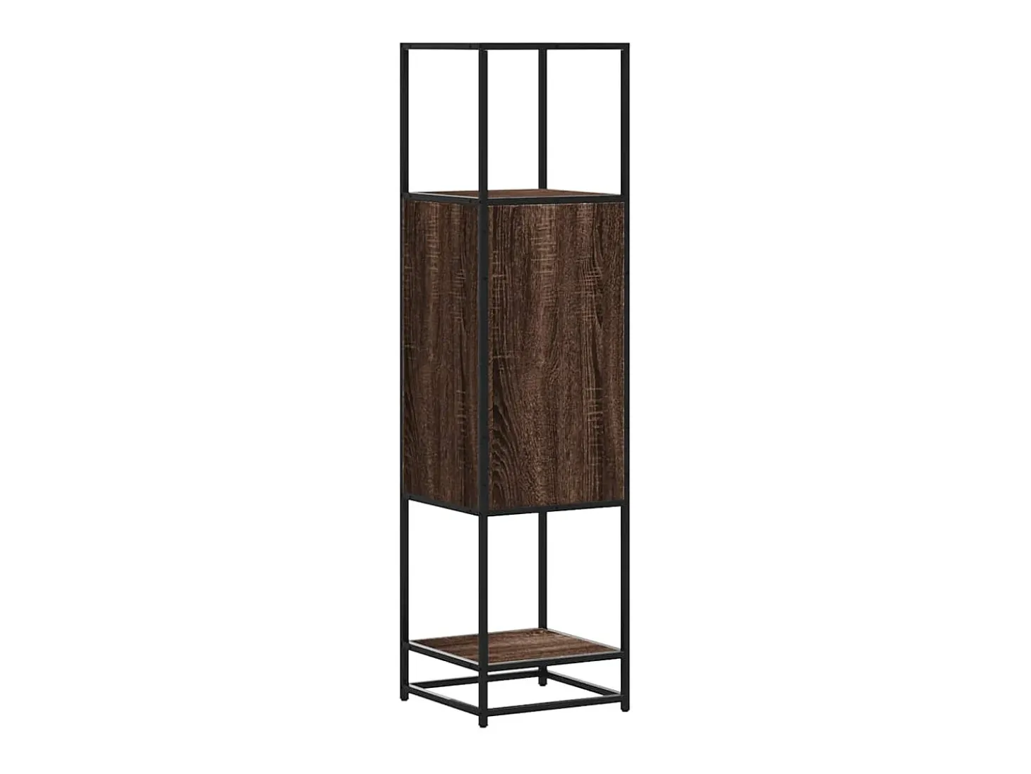 Aparador alto roble marrón 35,5x35x139 cm madera contrachapada metal