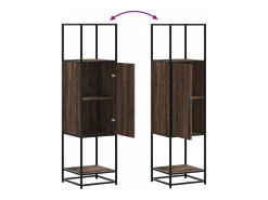 Aparador alto roble marrón 35,5x35x139 cm madera contrachapada metal