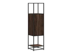 Aparador alto roble marrón 35,5x35x139 cm madera contrachapada metal