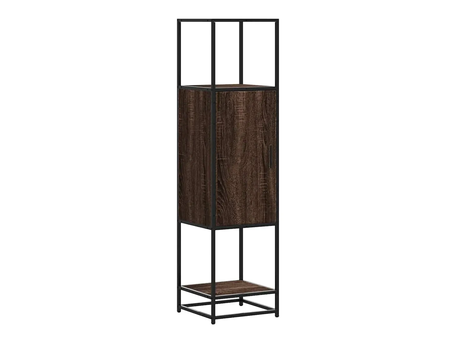 Aparador alto roble marrón 35,5x35x139 cm madera contrachapada metal