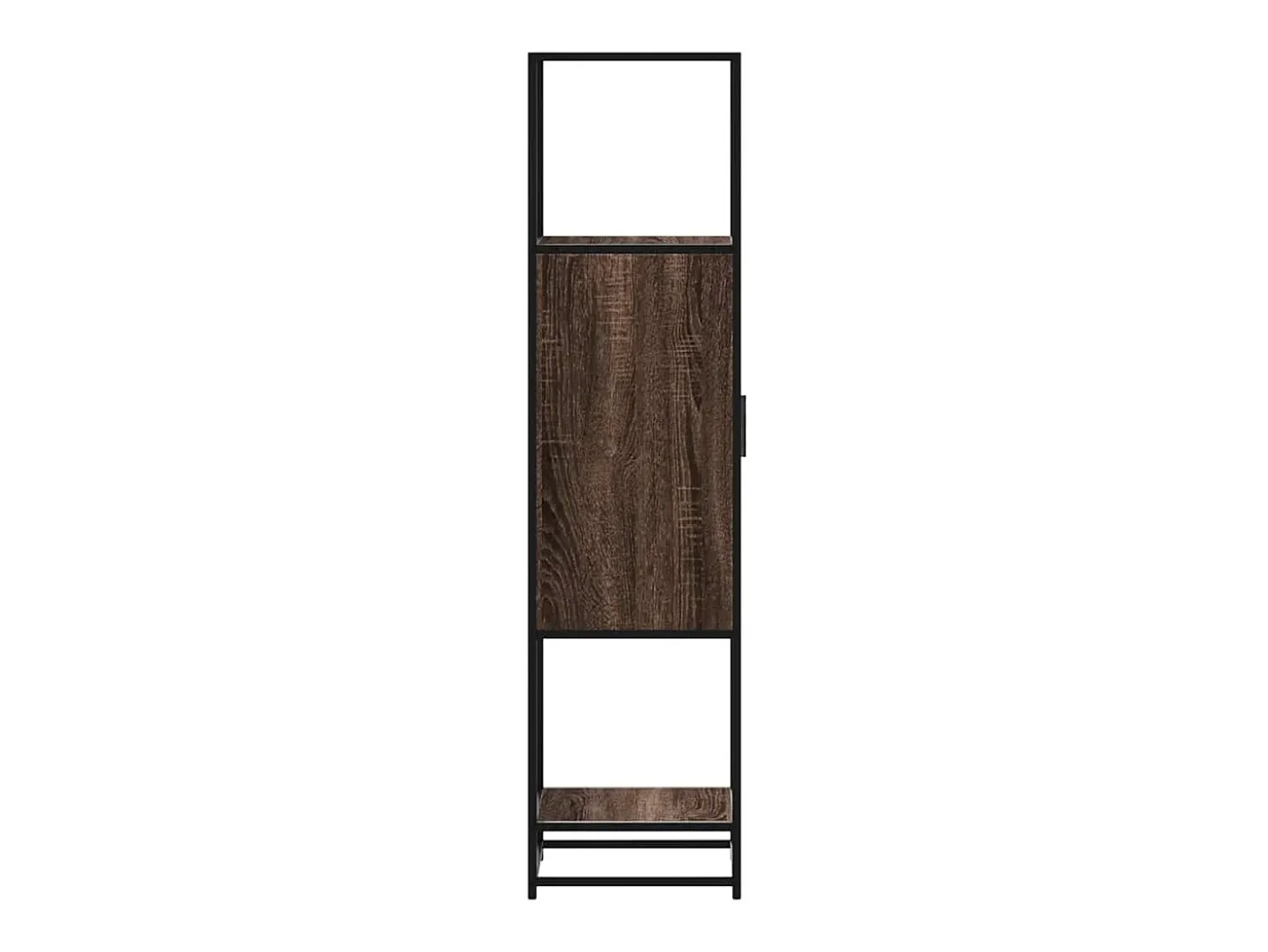 Aparador alto roble marrón 35,5x35x139 cm madera contrachapada metal