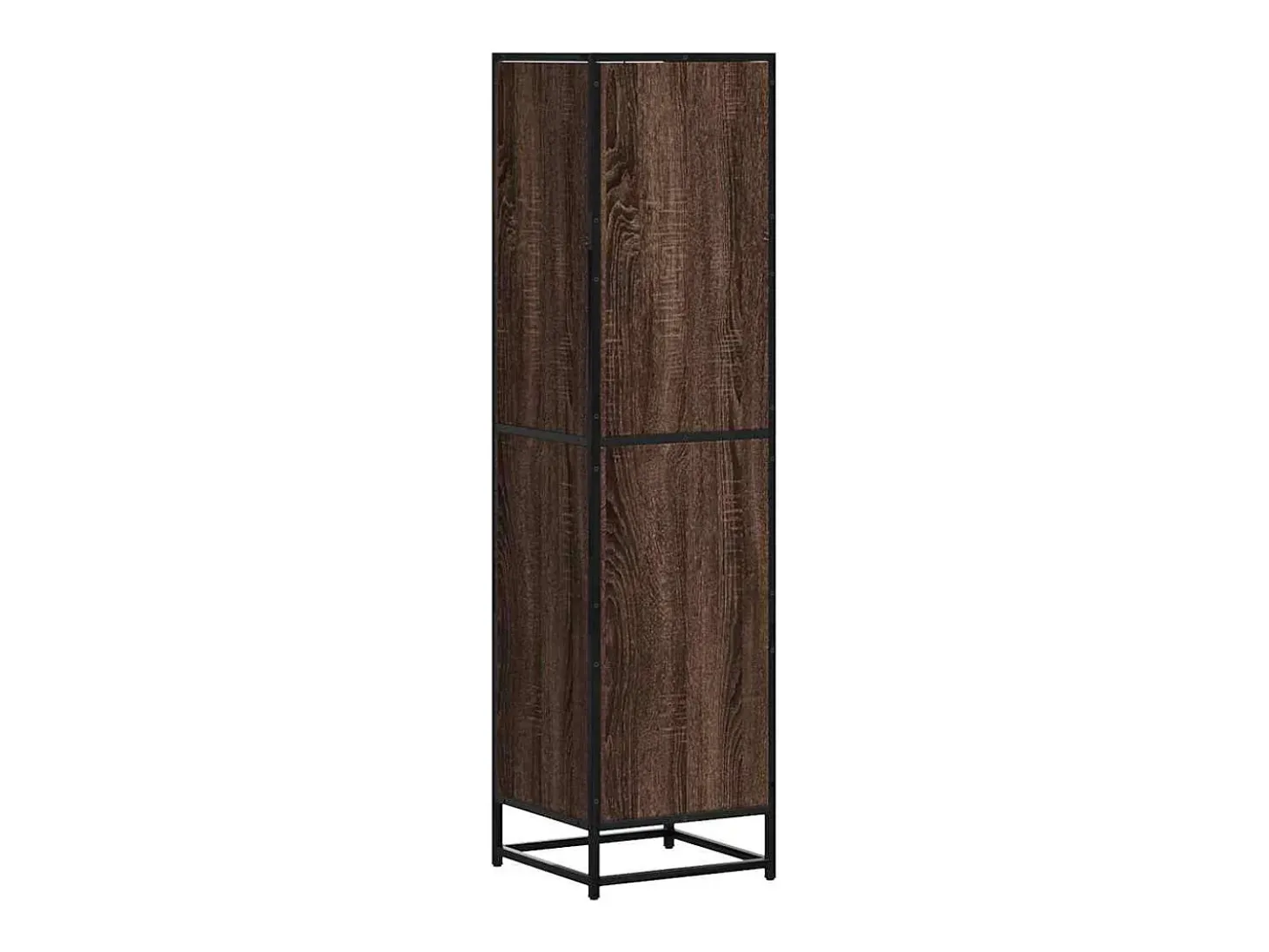 Aparador alto roble marrón 35,5x35x139 cm madera contrachapada metal