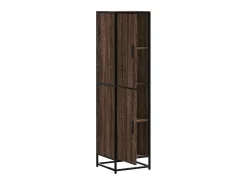 Aparador alto roble marrón 35,5x35x139 cm madera contrachapada metal