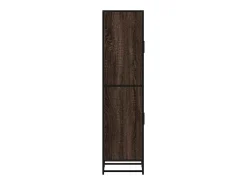 Aparador alto roble marrón 35,5x35x139 cm madera contrachapada metal