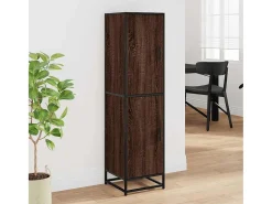 Aparador alto roble marrón 35,5x35x139 cm madera contrachapada metal
