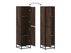 Aparador alto roble marrón 35,5x35x139 cm madera contrachapada metal