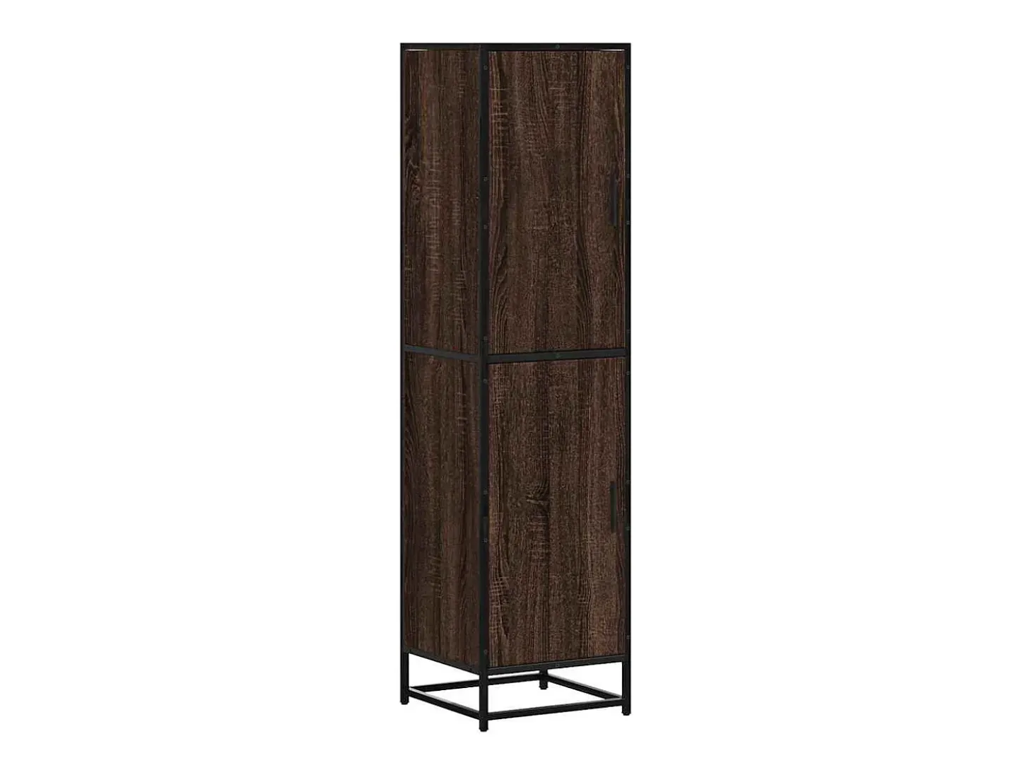 Aparador alto roble marrón 35,5x35x139 cm madera contrachapada metal