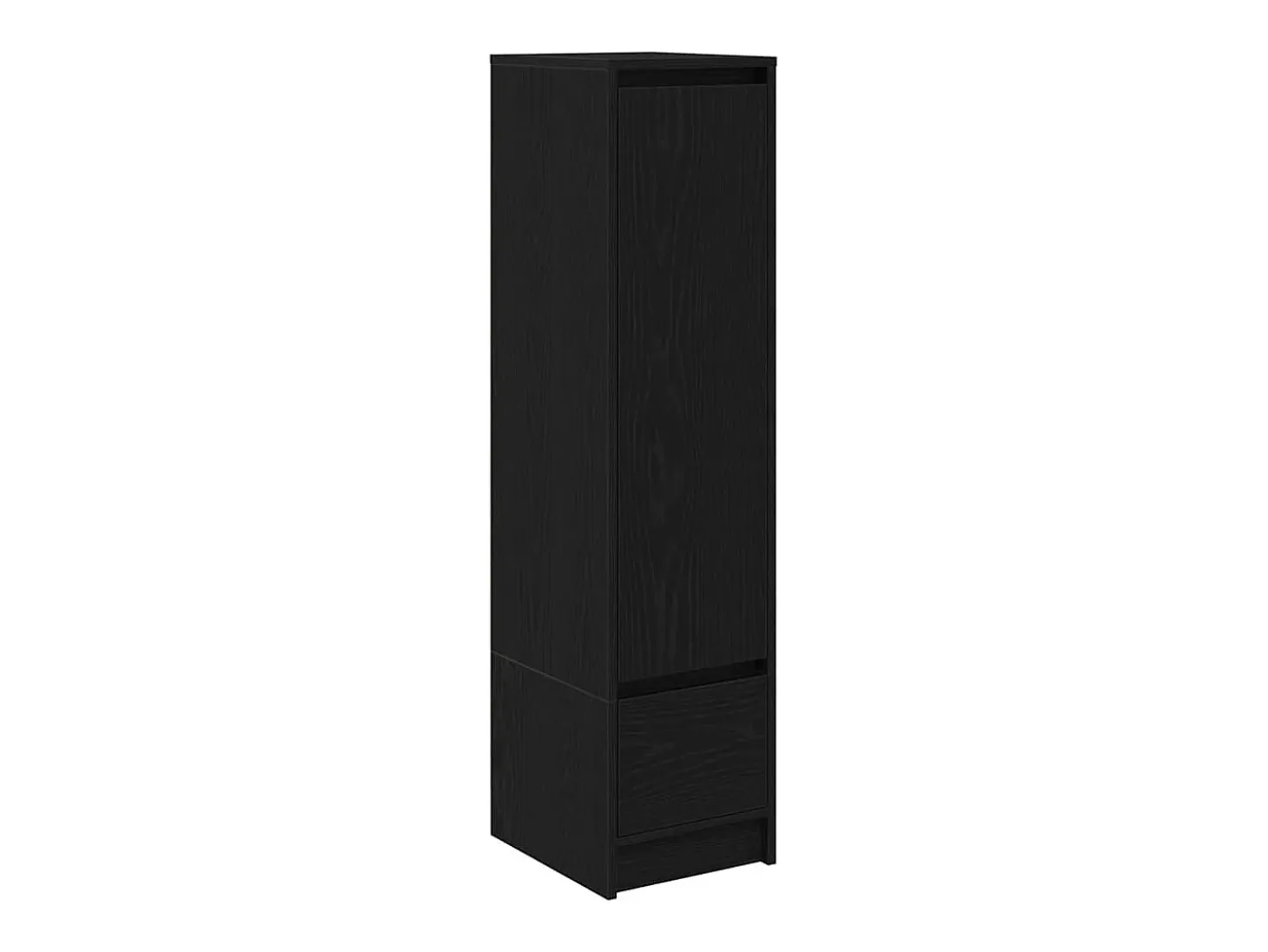 Aparador alto roble negro 29,5x34x119,5 cm madera de ingeniería