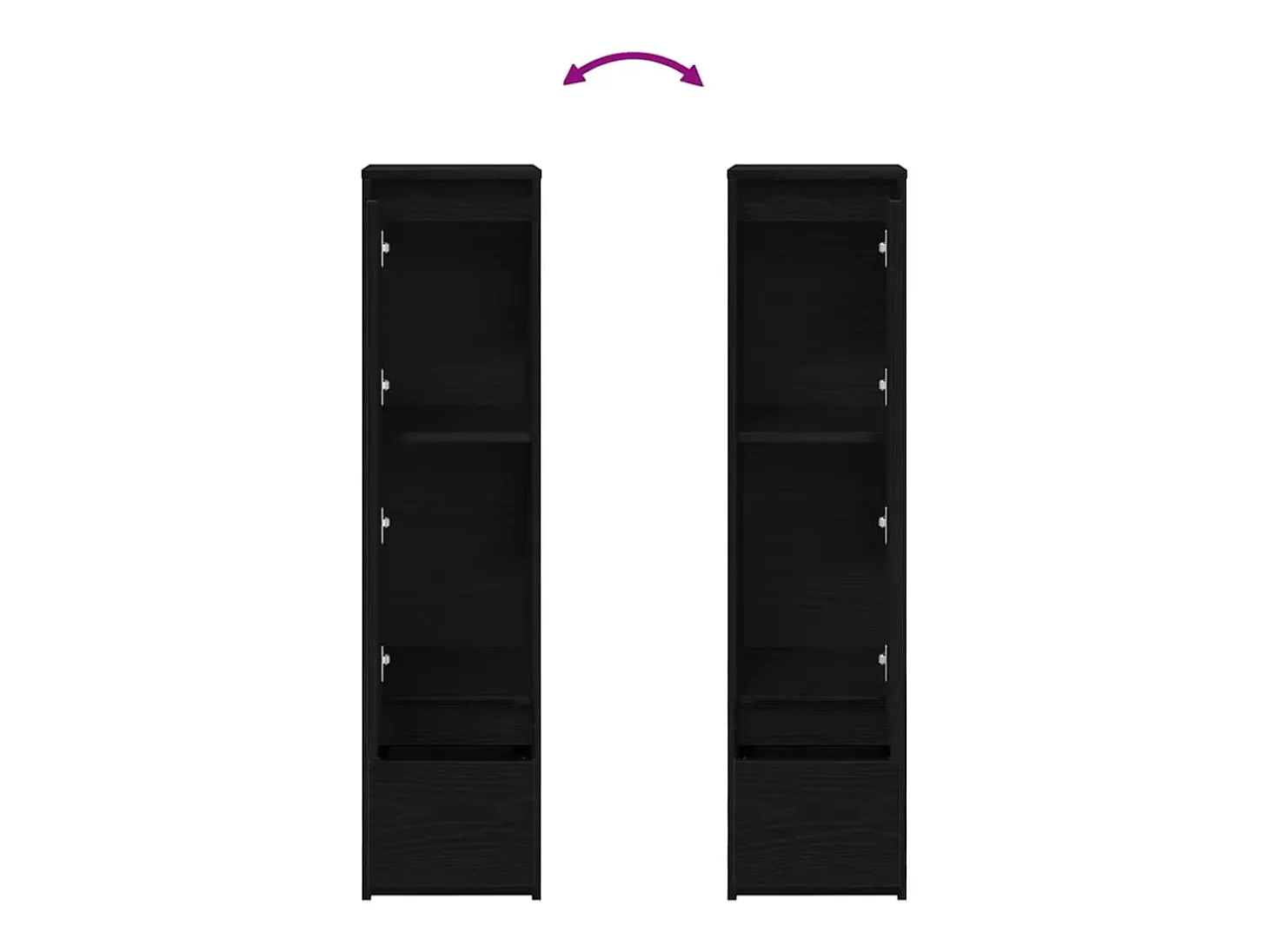 Aparador alto roble negro 29,5x34x119,5 cm madera de ingeniería